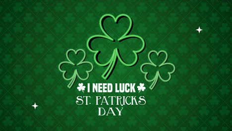 st patricks day animated card with lettering and clovers