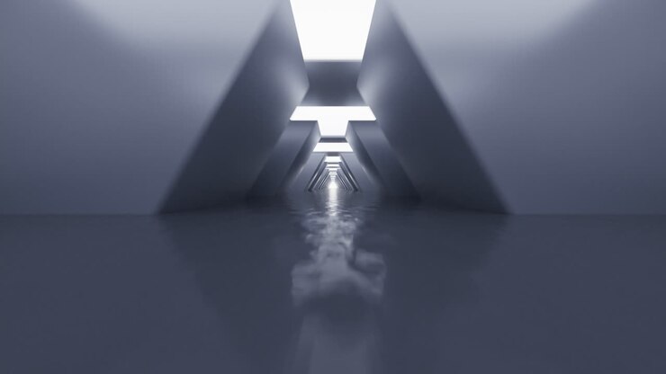 Empty tunnel with futuristic style, 3d rendering.