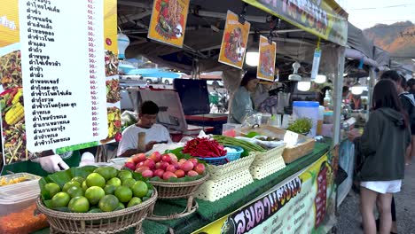 vibrant market scene with fresh produce