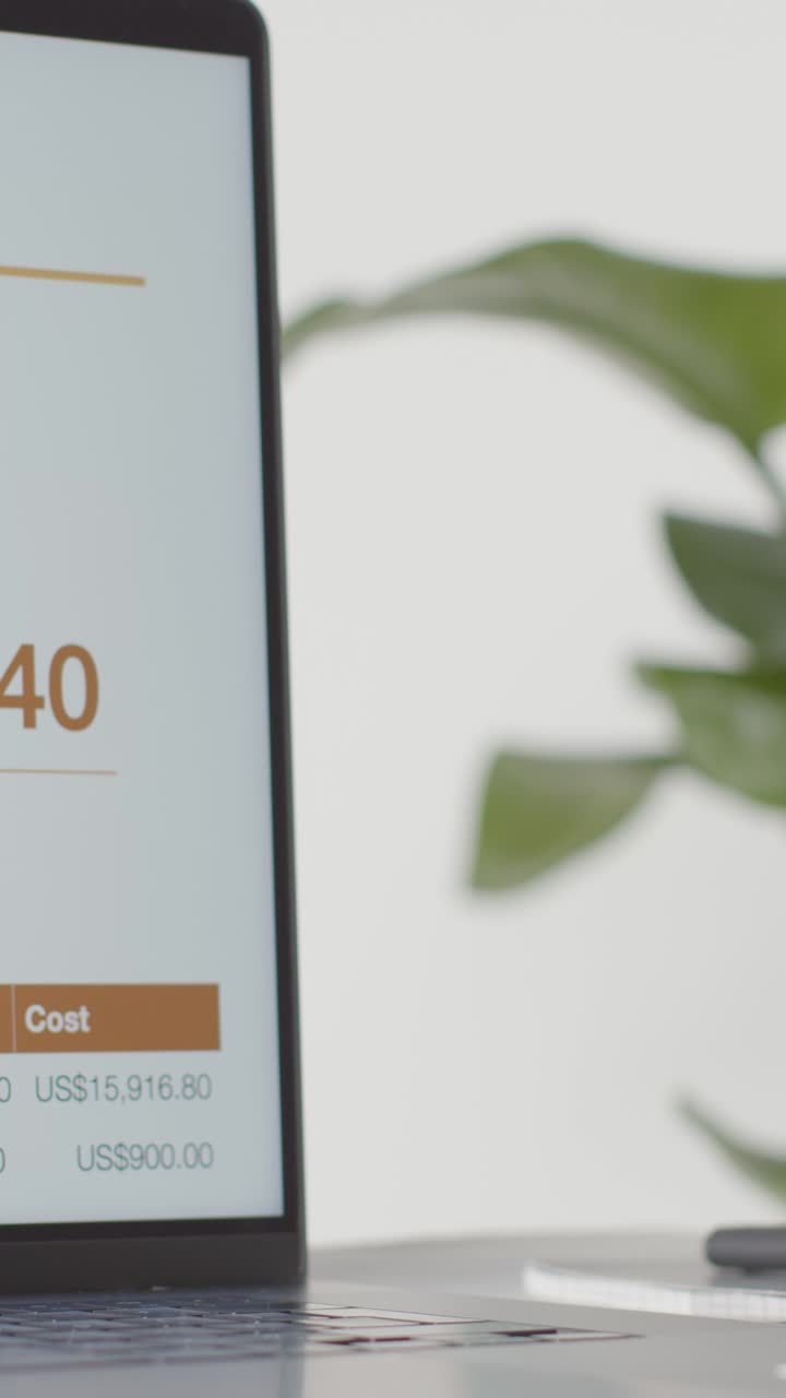 Vertical Video Of Laptop Screen Repayment Due On US Mortgage Account