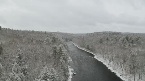 winter landscape of piscataquis river