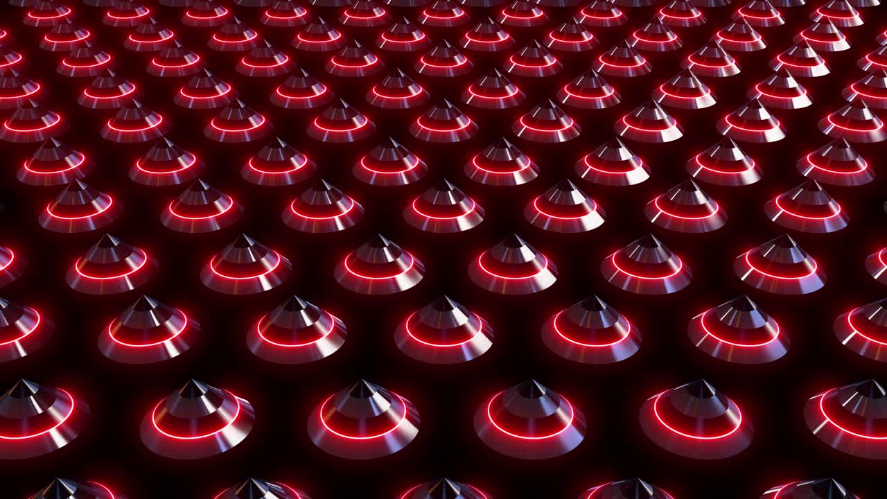 Abstract Geometric Pattern with Neon Glowing Spikes