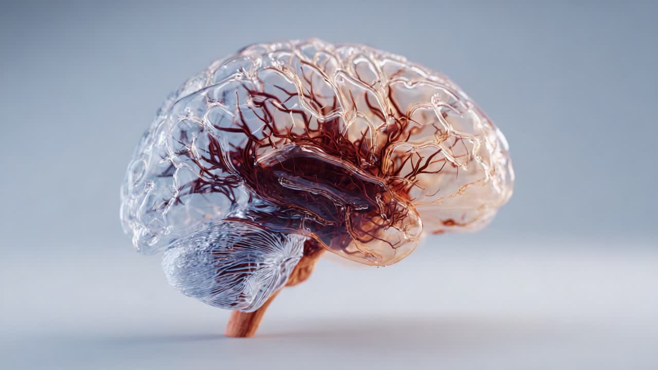 Exploring the Intricacies of the Human Brain: A Detailed Look at Neuroanatomy and Vascular Structures in Artistic Representation