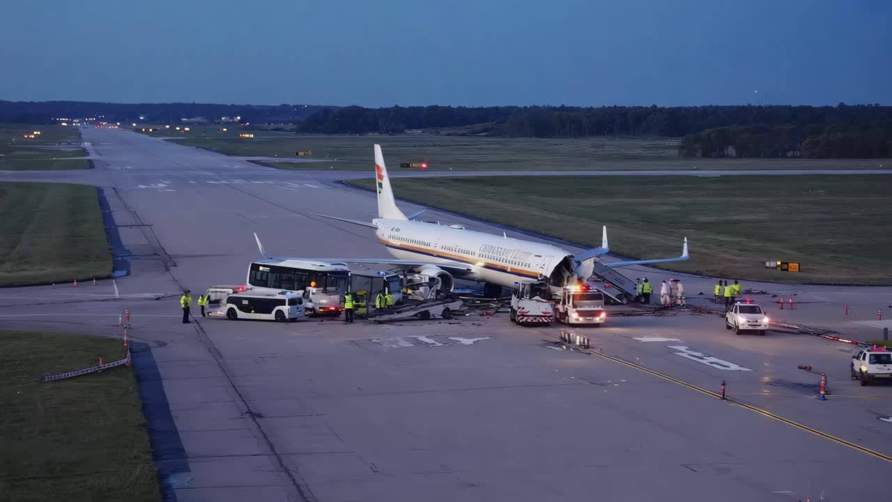 Airplane Accident on Airport Runway