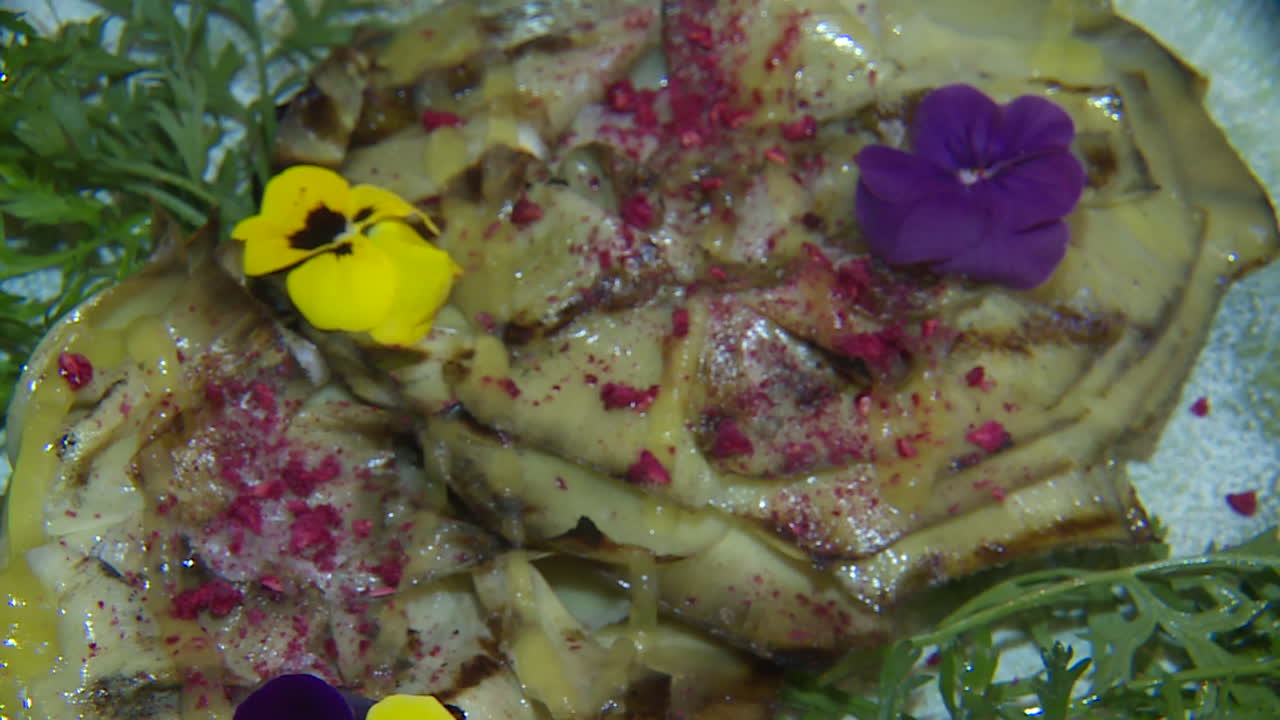 Grilled Artichoke with Edible Flowers