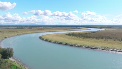 Aerial-footage-of-the-Kenai-River-in-Alaska