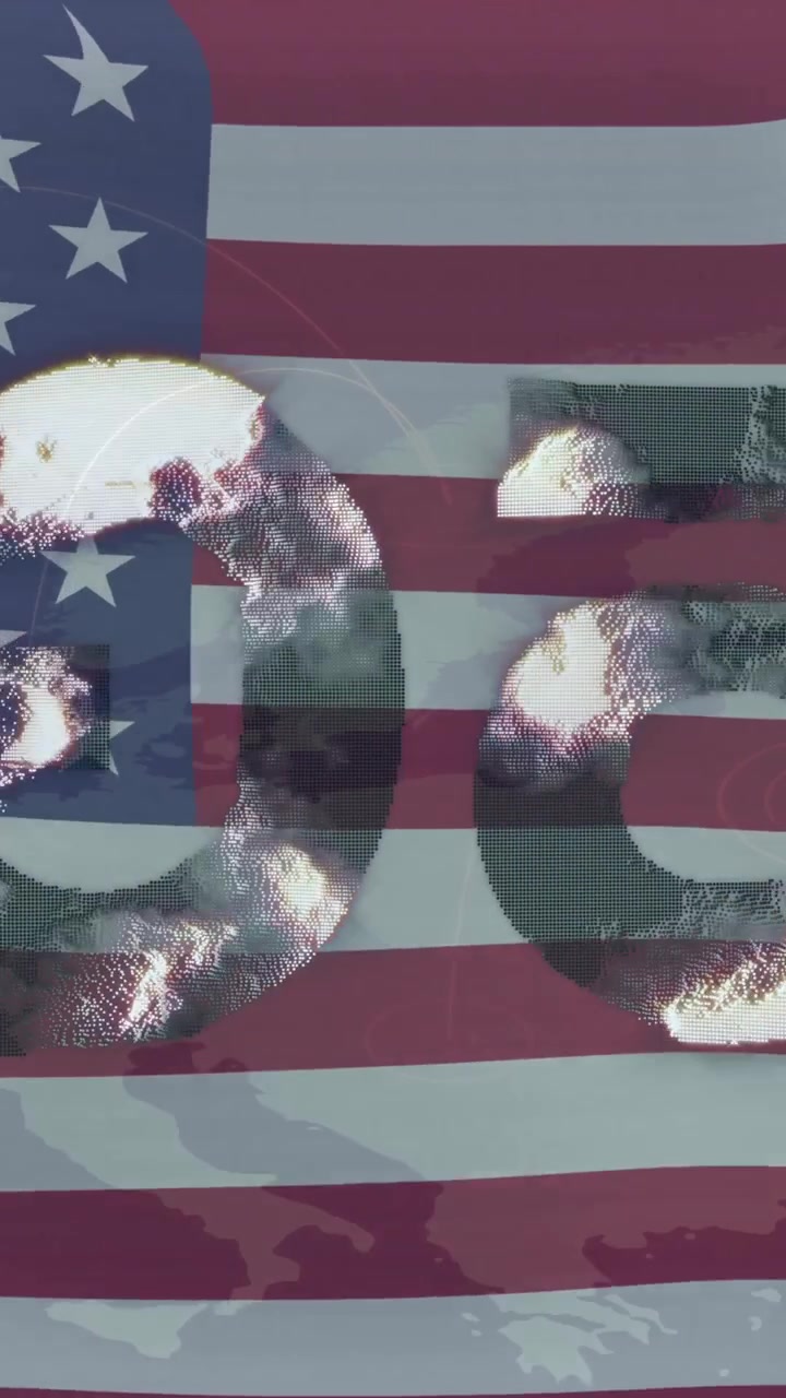 Bandiera americana con animazione di forme astratte sovrapposte