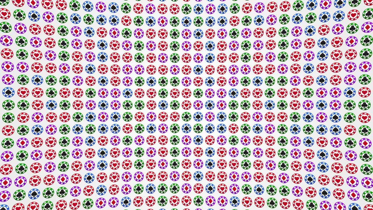 fichas de póquer corazones diamantes palos espadas patrón fondo animado