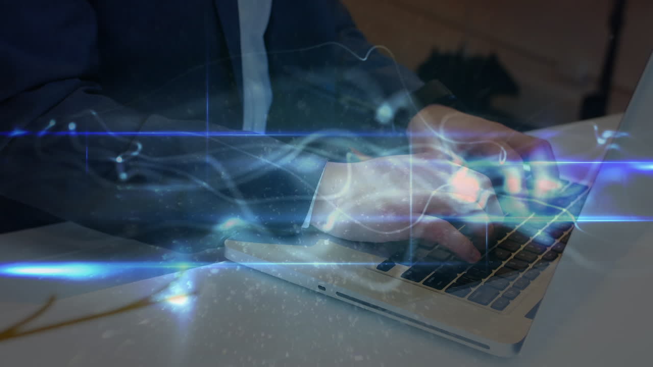 animación de la red de conexiones sobre el empresario caucásico