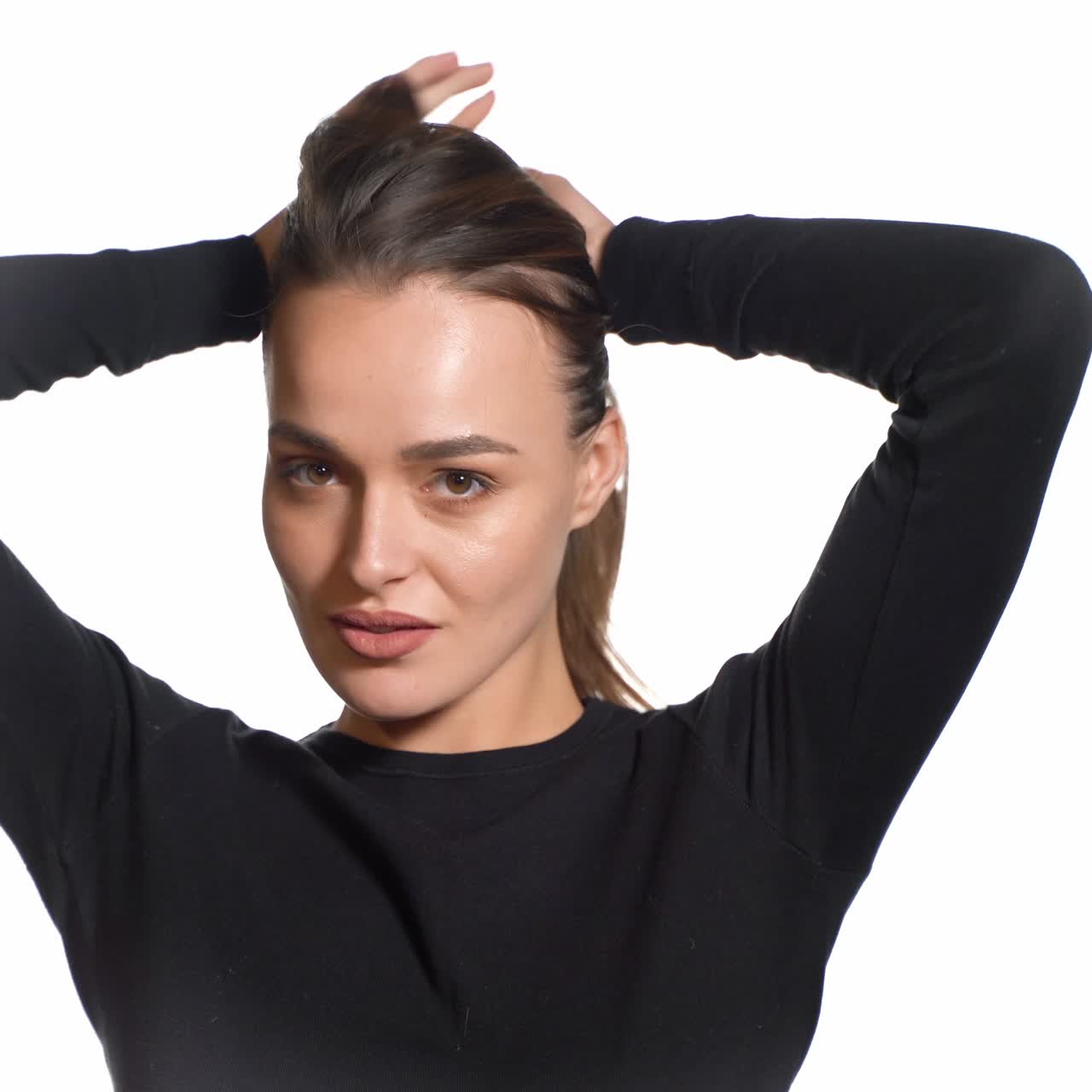 Woman posing isolated on background