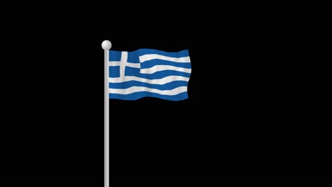 Griechische-Nationalflagge-Weht-Im-Wind-Mit-Schwarzem-Hintergrund,-Der-Zur-Weißen-Flagge-Wechselt