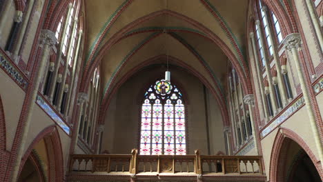 the arched ceiling of the gouwekerk, architectural gothic style church transformed into an event venue in gouda, netherlands