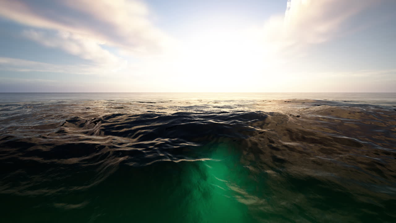 el sol brillante brilla sobre el océano