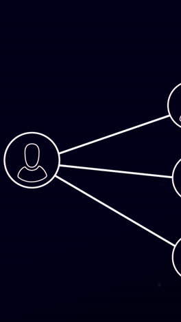 animation of network of connections with people icons over glowing links