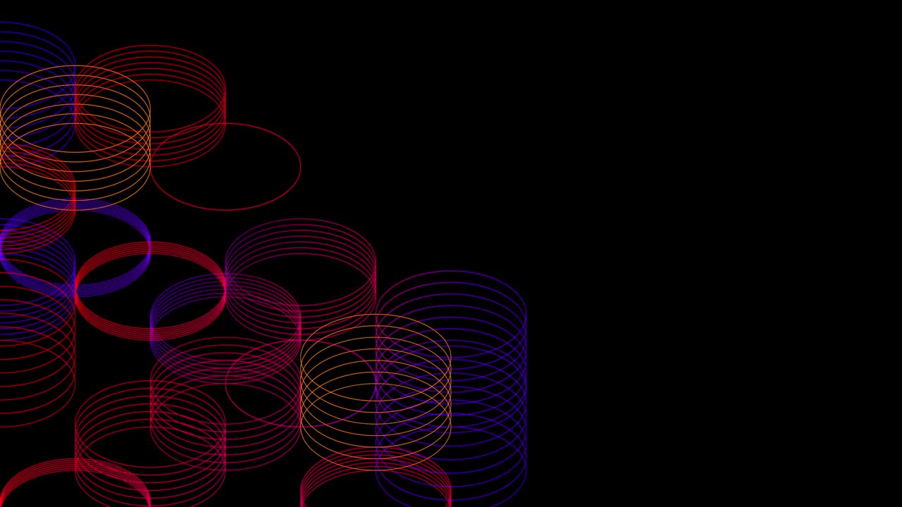 línea abstracta 3d círculo isométrico virtual iluminación en movimiento, red de tecnología concepto de transferencia de datos digitales, brillando en fondo negro animación 4k con canal alfa mate