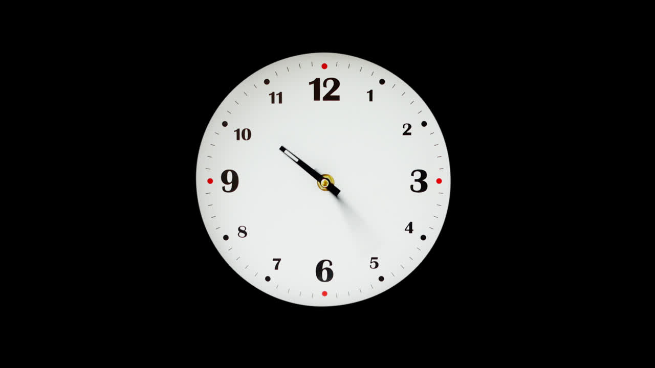 Shooting of hours. Time lapse. Alpha channel included. Shooting of the dial of hours