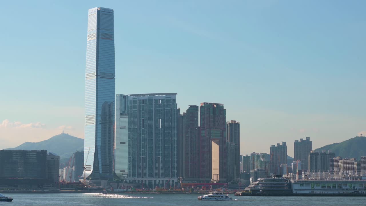 The International Commerce Centre building (ICC) is the tallest building in Hong Kong at 1,588 ft and is currently the 12th tallest building in the world.