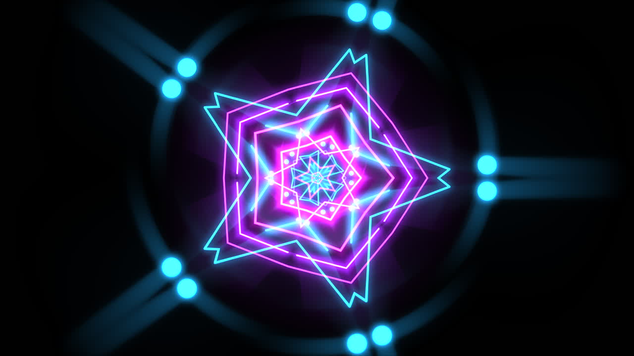 movimento forma geometrica al neon colorato nello spazio 1