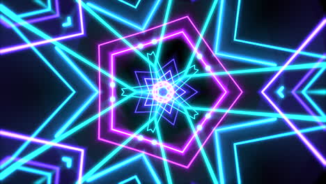 motion colorful neon geometric shape in space 1