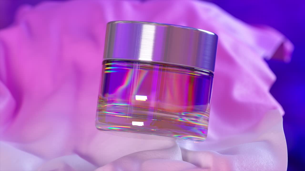 Mockup di flacone di profumo elegante su tessuto rosa