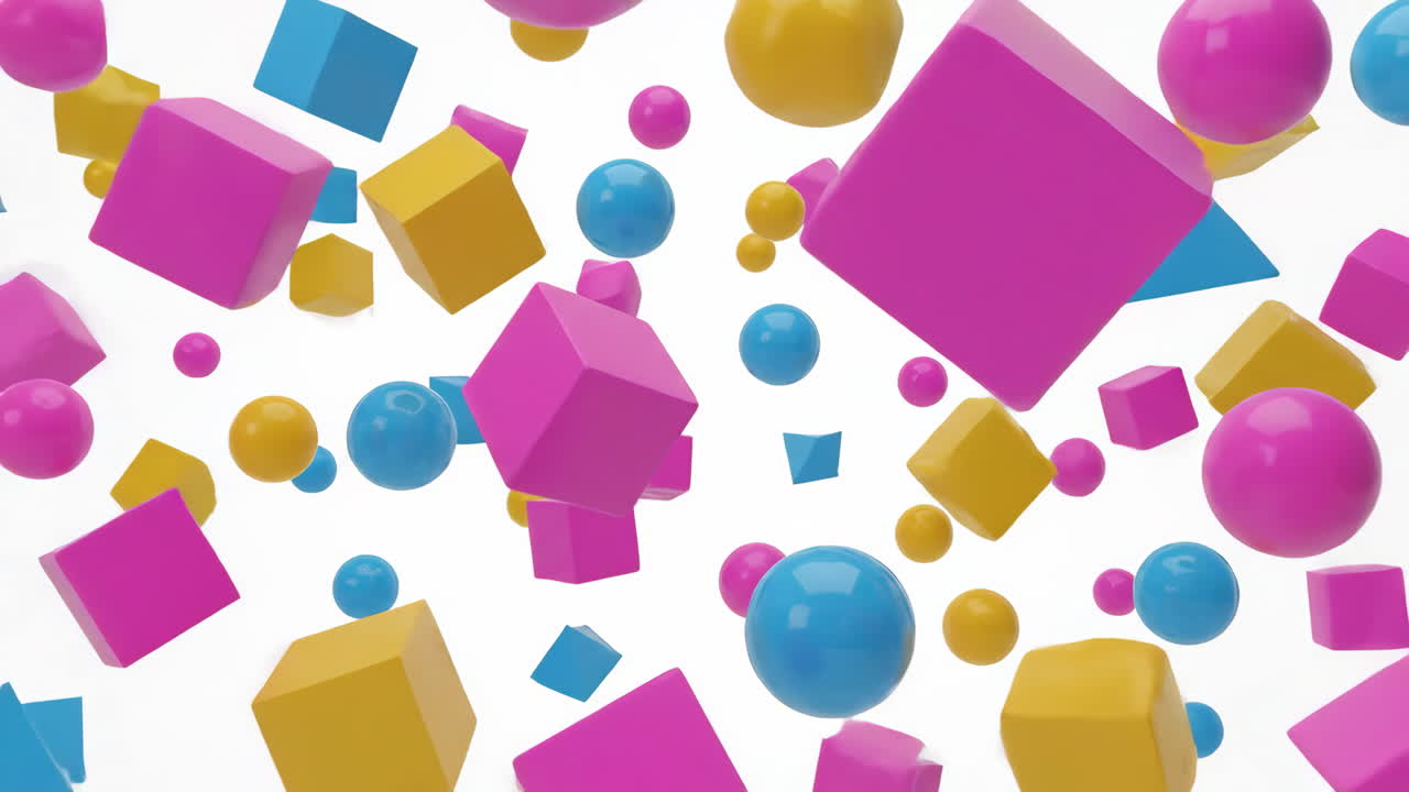 Floating Colorful 3D Geometric Shapes Abstract Background