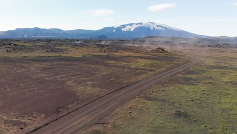 Aerial-view-of-Landmannalaugar-road-in-Iceland