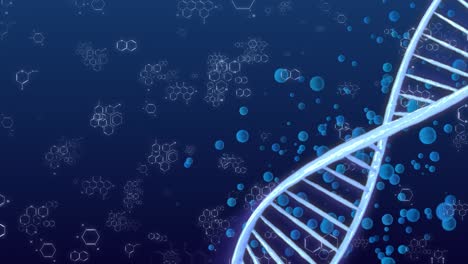 adn doble hélice 3d ciencia realista virtual bajo microscopio monitor de fondo de animación