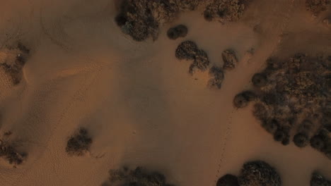escena aérea con relieve arenoso y dunas