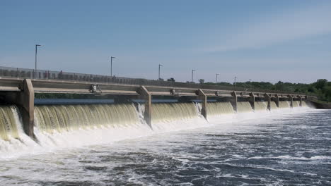 hydroelectric dam - blue sky in the background