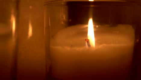 close up candles flickering