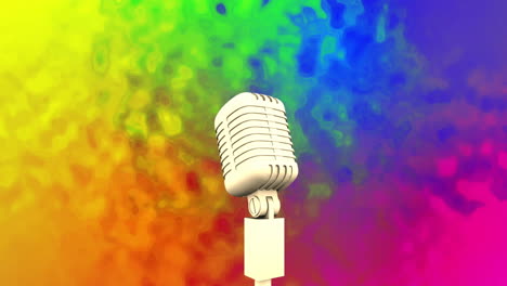 animation of microphone on colourful background