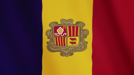 animación de la bandera de andorra agitando. pantalla completa. símbolo del país