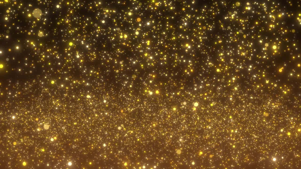 4k partículas douradas bokeh luz de poeira subindo, brilho de luxo partículas de faixa de loop fundo cinematográfico.