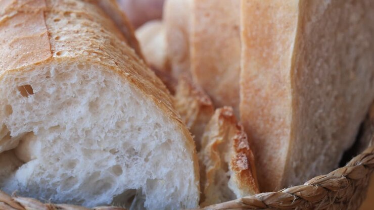 Close-up of sliced bread in a basket