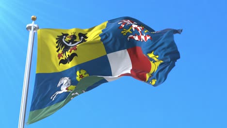 flag of moravian-silesian region, czech republic. loop