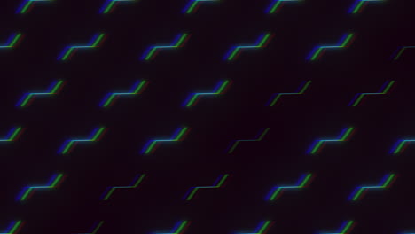 Retro-pattern-with-zigzag-in-rows-and-glitch-effect-on-black-gradient