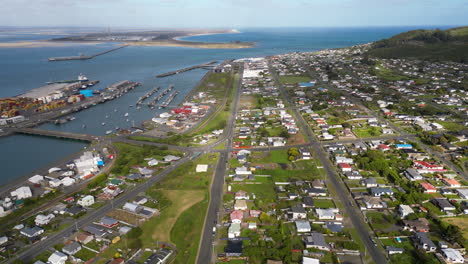 bluff with its seaport on southern coast of south island, new zealand