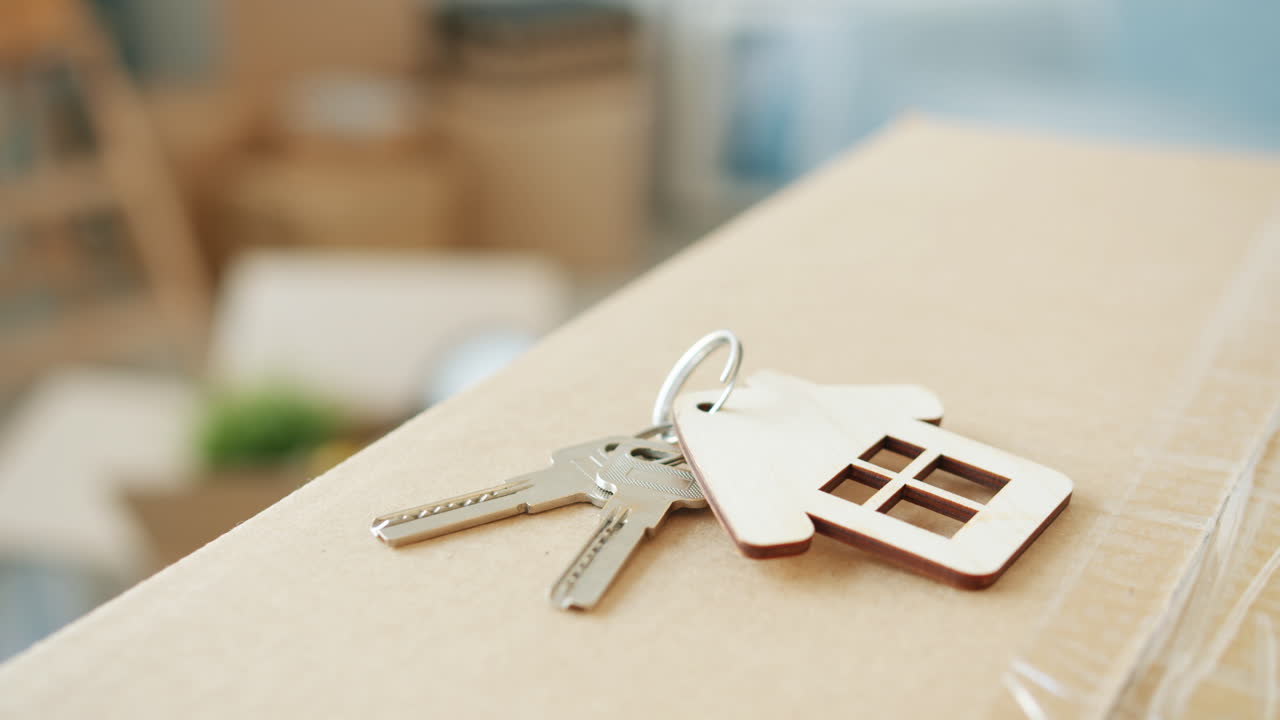 House Keys on Moving Boxes