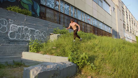 person doing parkour