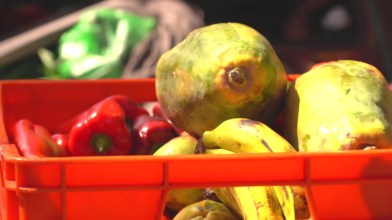 거리 판매에서 파파야를 닫습니다
