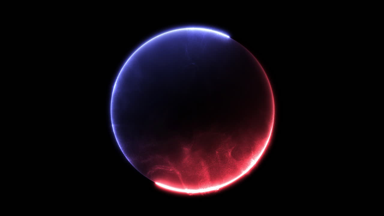 Rotating Plasma Ring Red and Blue Light with Particle Dust
