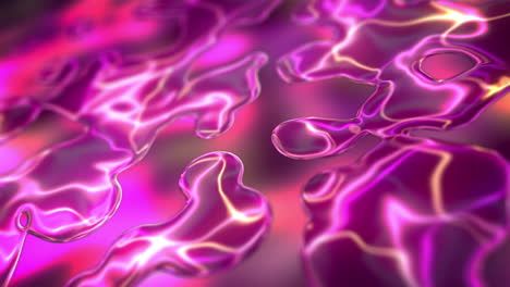 Abstrakte-Neonlinien-Animationsschleife,-Wiederholbarer-Rosa-Und-Gelber-Flüssiger-Hintergrund