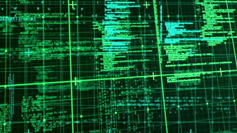 Animation of data processing over black background