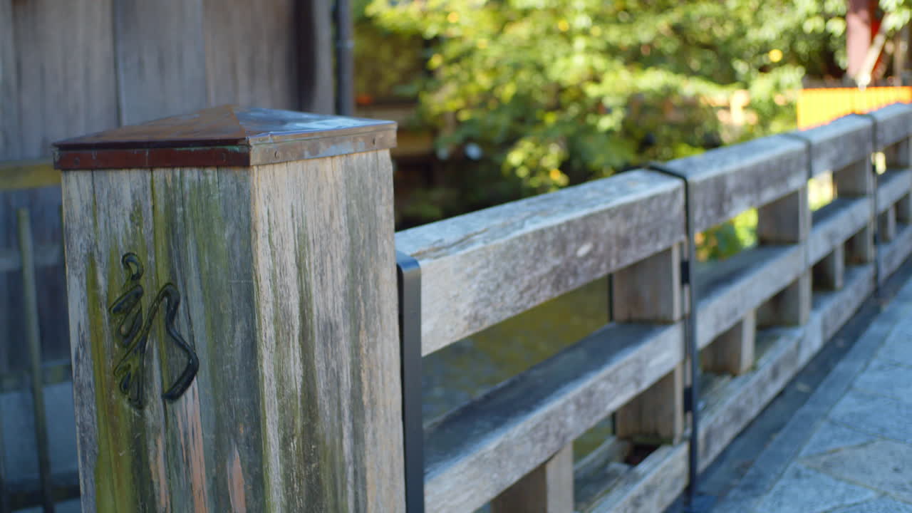 viejo puente japonés con un árbol en el fondo en kyoto, japón iluminación suave