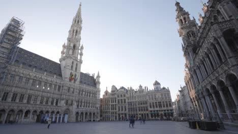 closed cafes, tea houses, pubs and coffee bars at grand place, brussels, belgium