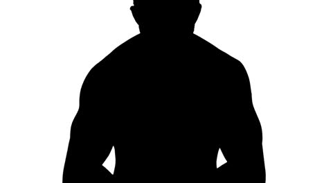 muscular silhouette of man flexing muscles