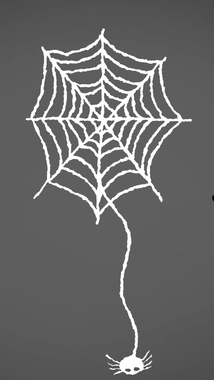 Animation of spiderweb and trees over grey background