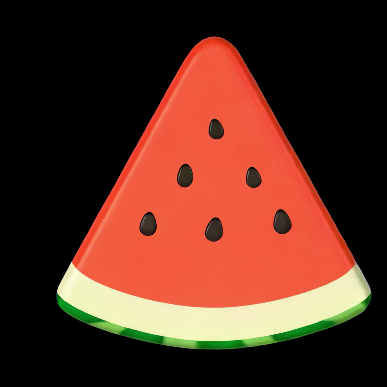 Vibrant watermelon slice illustration animation isolated asset, transparent 4K video, alpha channel
