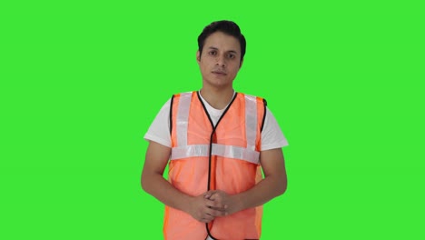 indian airport ground staff worker green screen