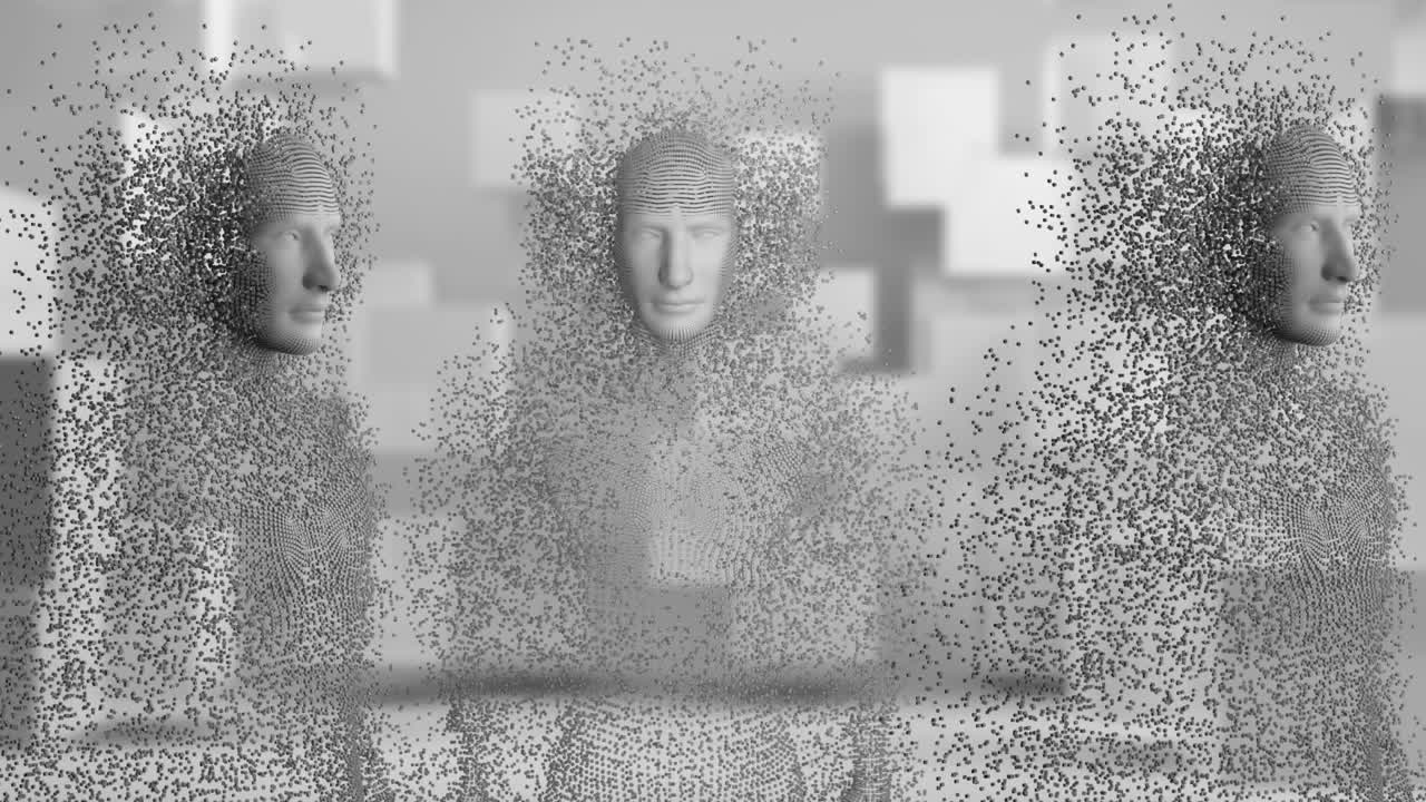 회색 배경에 있는 인간의 몸